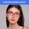 25DU Reading Glasses for Women Blue Light Blocking Ladies Fashion Cat Eye Readers with Spring Hinge Anti Eyestrain/Glare Computer Eyeglasses +2.50 view 3