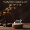 Fancemot Glass Essential Oil Diffuser with Real Wood Base, 180ml Aromatherapy Diffuser with 2 Mist Modes, 7 Colors LED Light Ultrasonic Cool Mist Humidifier for Home and Office view 2