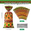 100 Pcs Juneteenth Party Cellophane Treat Bags Red Yellow Green Black Plastic Goody Gift Candy Bags with Silver Twist Ties for African Afro American Festival Celebration Happy Juneteenth (Geometric) view 2