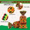 100 Pcs Juneteenth Party Cellophane Treat Bags Red Yellow Green Black Plastic Goody Gift Candy Bags with Silver Twist Ties for African Afro American Festival Celebration Happy Juneteenth (Geometric) view 3