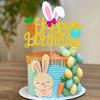 Easter Basket Stuffers Happy Birthday Cake Topper Bunny Ear Cake Decorations Glitter Gold Easter Rabbit Party Decoration Easter Egg Decorating Easter Decor for Kids Easter Basket Stuffers for Girls view 4