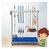 Utility Rack for Mops And Brooms,cleaning cart,Movable Commercial Mop Rack,Mop Drain holder,Can put wet mops,Cleaning Supplies Organizer, with Universal Wheels,House,Hotel,Office,Resterant Must Have ( view 1