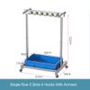 Utility Rack for Mops And Brooms,cleaning cart,Movable Commercial Mop Rack,Mop Drain holder,Can put wet mops,Cleaning Supplies Organizer, with Universal Wheels,House,Hotel,Office,Resterant Must Have ( view 2