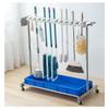 Utility Rack for Mops And Brooms,cleaning cart,Movable Commercial Mop Rack,Mop Drain holder,Can put wet mops,Cleaning Supplies Organizer, with Universal Wheels,House,Hotel,Office,Resterant Must Have ( view 3