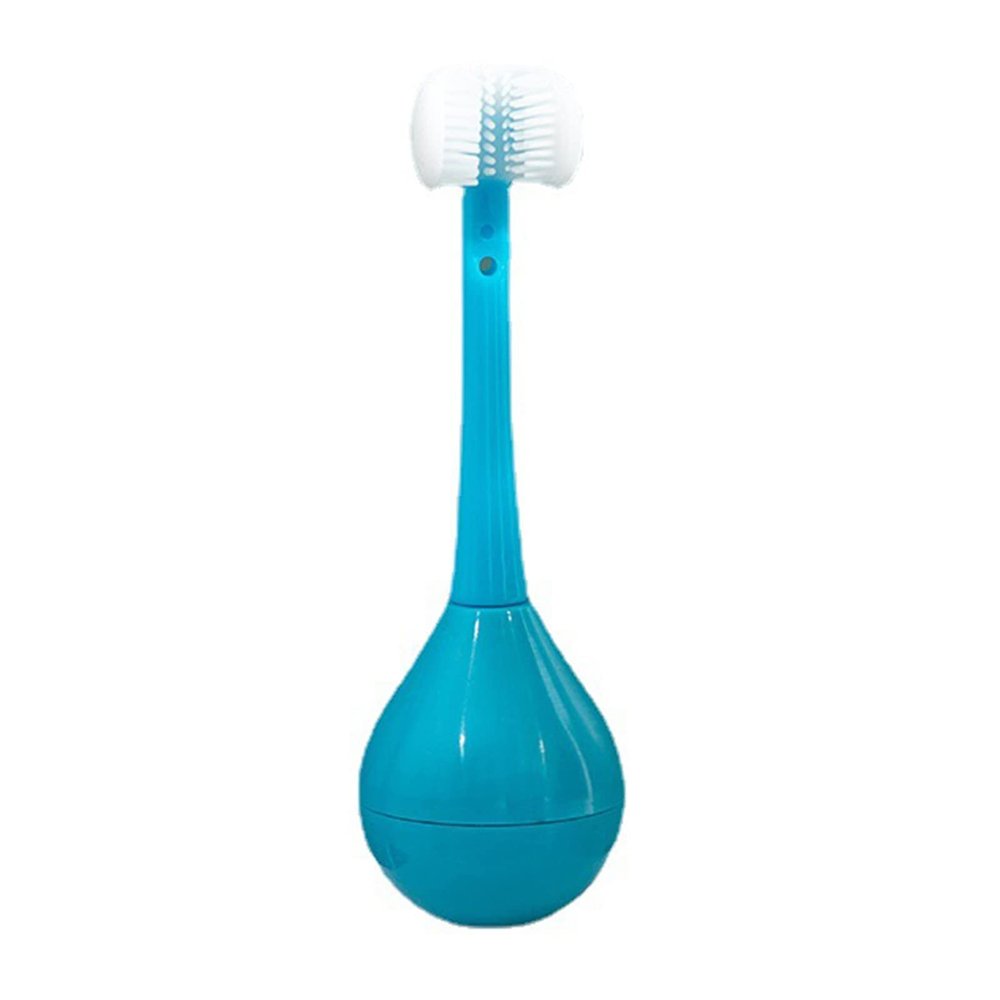lamphle Baby Toothbrush 360 Degree Waterproof Toddler Toothbrush Tumbler Toothbrush Infant Toothbrush Silicone, Baby Toothbrush 12 Months and Up Blue