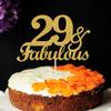 29 & Fabulous Cake Toppers Gold Glitter, Happy 29th Birthday Cake Topper Cheers to 29 Years Old Bday Decoration, Twenty-nine and Fabulous Cake Decorations for 29th Birthday Anniversary Party view 3
