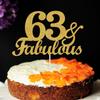 63 & Fabulous Cake Toppers Gold Glitter, Happy 63rd Birthday Cake Topper Cheers to 63 Years Old Bday Decoration, Sixty-three and Fabulous Cake Decorations for 63rd Birthday Anniversary Party view 3