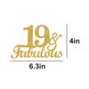 19 & Fabulous Cake Toppers Gold Glitter, Happy 19th Birthday Cake Topper Cheers to 19 Years Old Bday Decoration, Nineteen and Fabulous Cake Decorations for 19th Birthday Anniversary Party view 2