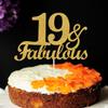 19 & Fabulous Cake Toppers Gold Glitter, Happy 19th Birthday Cake Topper Cheers to 19 Years Old Bday Decoration, Nineteen and Fabulous Cake Decorations for 19th Birthday Anniversary Party view 3