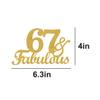 67 & Fabulous Cake Toppers Gold Glitter, Happy 67th Birthday Cake Topper Cheers to 67 Years Old Bday Decoration, Sixty-seven and Fabulous Cake Decorations for 67th Birthday Anniversary Party view 2