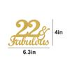 22 & Fabulous Cake Toppers Gold Glitter, Happy 22nd Birthday Cake Topper Cheers to 22 Years Old Bday Decoration, Twenty-two and Fabulous Cake Decorations for 22nd Birthday Anniversary Party view 2
