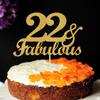 22 & Fabulous Cake Toppers Gold Glitter, Happy 22nd Birthday Cake Topper Cheers to 22 Years Old Bday Decoration, Twenty-two and Fabulous Cake Decorations for 22nd Birthday Anniversary Party view 3