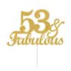 53 & Fabulous Cake Toppers Gold Glitter, Happy 53rd Birthday Cake Topper Cheers to 53 Years Old Bday Decoration, Fifty-three and Fabulous Cake Decorations for 53rd Birthday Anniversary Party view 1