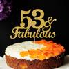 53 & Fabulous Cake Toppers Gold Glitter, Happy 53rd Birthday Cake Topper Cheers to 53 Years Old Bday Decoration, Fifty-three and Fabulous Cake Decorations for 53rd Birthday Anniversary Party view 3
