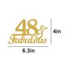 48 & Fabulous Cake Toppers Gold Glitter, Happy 48th Birthday Cake Topper Cheers to 48 Years Old Bday Decoration, Forty-eight and Fabulous Cake Decorations for 48th Birthday Anniversary Party view 2