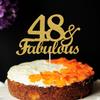 48 & Fabulous Cake Toppers Gold Glitter, Happy 48th Birthday Cake Topper Cheers to 48 Years Old Bday Decoration, Forty-eight and Fabulous Cake Decorations for 48th Birthday Anniversary Party view 3
