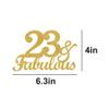 23 & Fabulous Cake Toppers Gold Glitter, Happy 23rd Birthday Cake Topper Cheers to 23 Years Old Bday Decoration, Twenty-three and Fabulous Cake Decorations for 23rd Birthday Anniversary Party view 2