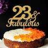 23 & Fabulous Cake Toppers Gold Glitter, Happy 23rd Birthday Cake Topper Cheers to 23 Years Old Bday Decoration, Twenty-three and Fabulous Cake Decorations for 23rd Birthday Anniversary Party view 3