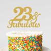 23 & Fabulous Cake Toppers Gold Glitter, Happy 23rd Birthday Cake Topper Cheers to 23 Years Old Bday Decoration, Twenty-three and Fabulous Cake Decorations for 23rd Birthday Anniversary Party view 4