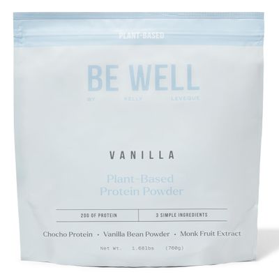 Be Well by Kelly Vanilla Plant-Based Protein Powder, Vegan 20G Protein 8G Fiber 0 Net Carb (3 Ingredients, 20 Servings) 9 Amino Acids+3 BCAAs No Soy, No Dairy, Stevia-Free, No Sugar Added 1.68lb 760g