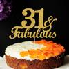 31 & Fabulous Cake Toppers Gold Glitter, Happy 31st Birthday Cake Topper Cheers to 31 Years Old Bday Decoration, Thirty-one and Fabulous Cake Decorations for 31st Birthday Anniversary Party view 3