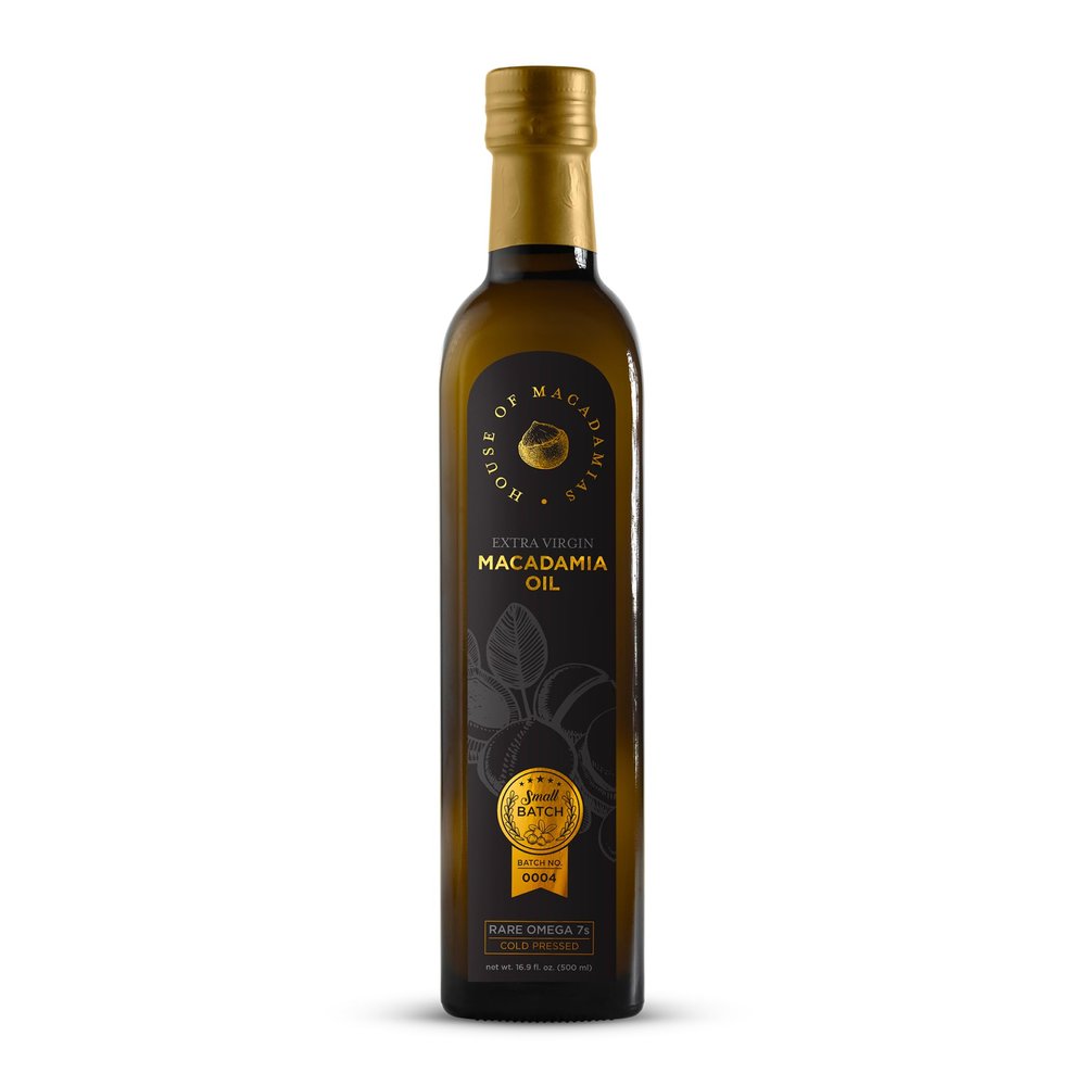House of Macadamias, Macadamia Nut Oil, Extra Virgin, High Heat Cooking Oil, Cold-Pressed, 16.9 fl. oz. - 3rd Party Lab Tested, 100% Pure, Seed-Oil Free