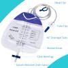 10 Pcs Urine Bags with 48" Tube Drainage, Performance Urinary Drainage Bag with Anti-Reflux Chamber - 1500mL Urine Collection Bag, Urinary Bags with Splash-Resistant Drain Spout, Medical Drain Bags view 2