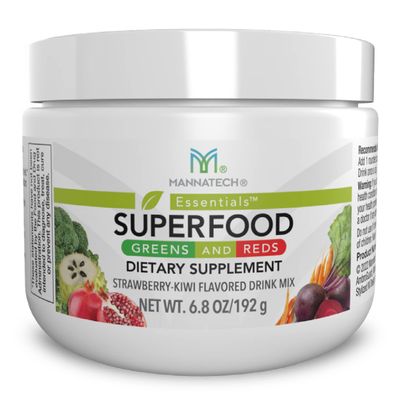 Mannatech Superfood Greens and Reds 192g, (Strawberry-Kiwi) Phytonutrients from Beet Root Powder, Spirulina Powder