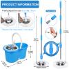 Mop and Bucket with Wringer Set, Separate Dirty Water with 3 Microfiber Replacement Mop Head Refills, 61" Stainless Steel Adjustable Handle for Floor Cleaning, (Mop Bucket 20QT) view 3