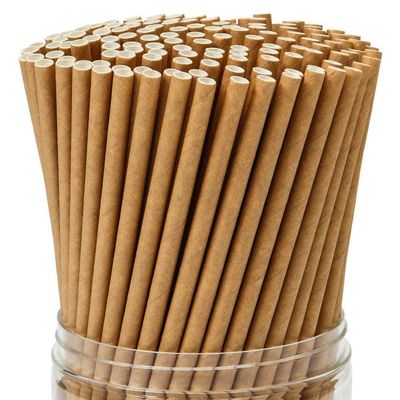 100pcs One Time Eco Friendly Vintage Kraft Paper Straws Wedding Beverage Straws Birthday Party Decoration Event Party Supplies