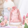 Roowest 100 Pcs Thank You Satin Gift Bags Drawstring Jewelry Candy Pouches for Wedding Bridal Shower Baby Shower Favor Drawstring Bag for Birthday Holiday Party(4 x 6 Inch,Rose Gold) view 3