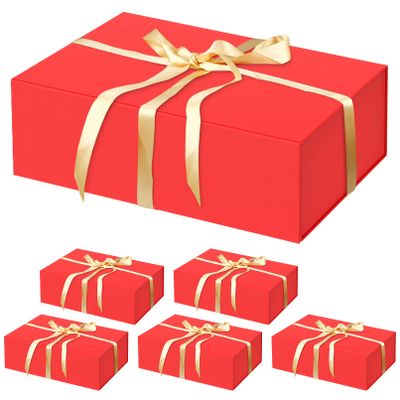 HavrePac 6 Pack Large Gift Boxes 13.8x9x4.3 Inches Luxury Gift Boxes with Lids,Magnetic Closure Gift Box for Present Packaging Box for Mother's Day, Birthdays, Party,Weddings