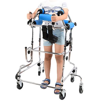 Upright Rollator Walkers for Adult Child Elderly, Stroke Hemiplegic Walking Rehab Exerciser, Tall Walker with Extra Wide Padded Seat & Backrest (Color : Women, Size : Body Height 120~150cm)