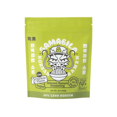SAMABILA Chicken Lite Instant Ramen Seasoning Powder (35% LESS SODIUM) - Gluten Free - Vegan - Mild - Premium Instant Noodle Soup Powder - 5 oz
