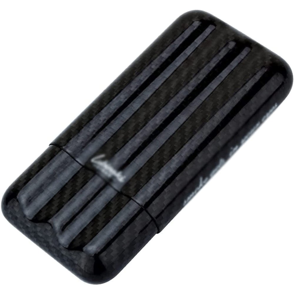 OLOTU Portable and Lightweight Cigar Box, Carbon Fiber Cigar Holder, 3-Finger Travel Cigar Tube, Cigar Humidor for 3 Cigars