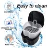 Black Denture Soaking Container Partial Denture Case, Orthodontic Retainer Cleaning Case Denture Cleaner Container Dentures Teeth Cup with Strainer and Lid Waterproof view 3