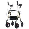 ELENKER All-Terrain Upright Rollator Walker with Padded Seat, 10" Wheels for Seniors, Champagne view 1
