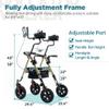 ELENKER All-Terrain Upright Rollator Walker with Padded Seat, 10" Wheels for Seniors, Champagne view 2