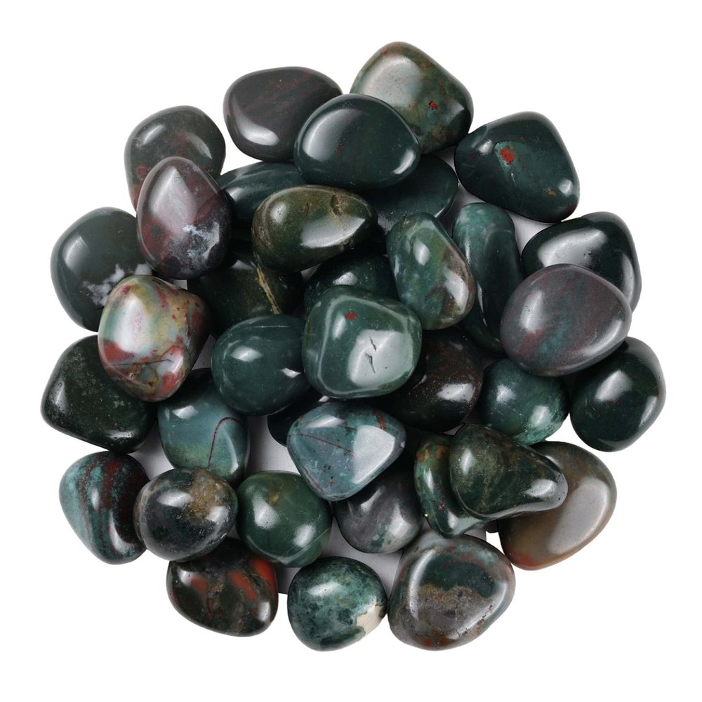 ABHISUBYA Bloodstone Tumbled Crystals - Witchcraft & Healing Stones - Crystal Kit for Jewelry Making & Decoration