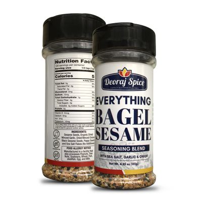 Deoraj Spice Everything Bagel Seasoning Blend, 4.25 oz Jar, Delicious Blend of Garlic & Onion Seasoning