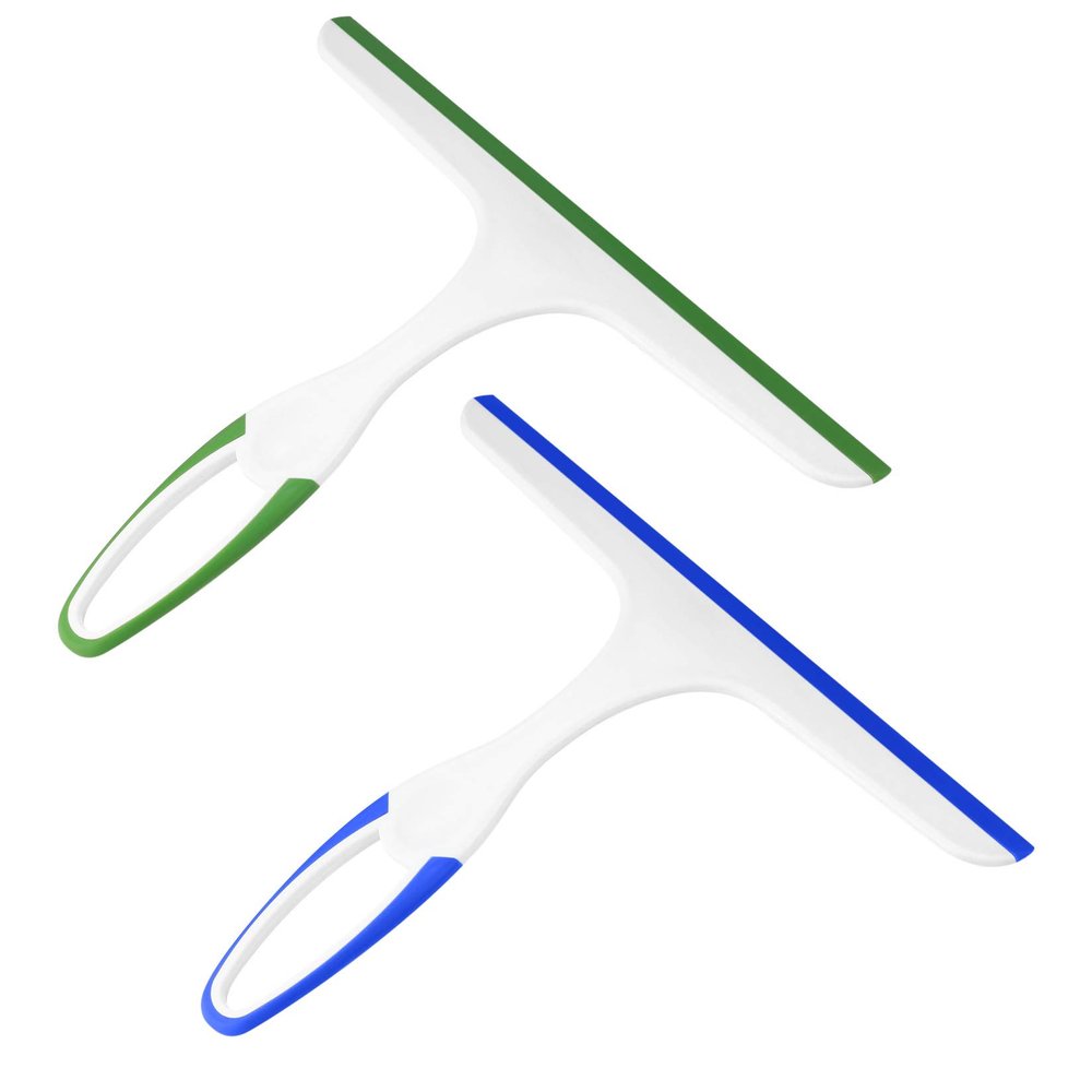 2 Pcs Shower Squeegee for Shower Glass Doors,Car Window Windshield Mirror Tile Cleaner Cleaning Wiper Squeegees Tool with Hook, Window Cleaning Shower Glass Squeegees