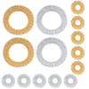 HexinYigjly 14 Pieces Spiked Sensory Rings (10 Acupressure Rings, 4 Bracelets), Spiked Finger Acupressure Sensory Rings for Teens, Adults, Stress Relief Bracelets and Finger Rings, Gold and Silver view 1