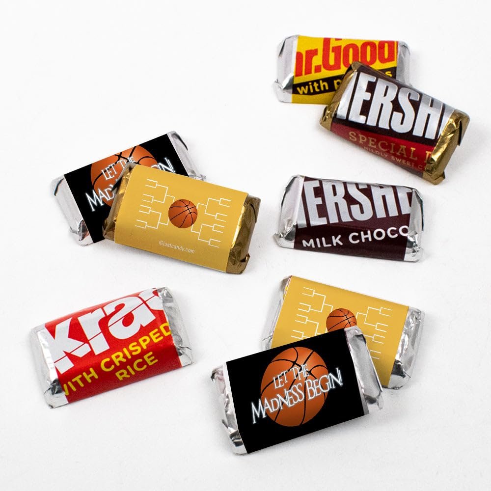 102ct Basketball Party Favors Chocolate Miniatures Let the Madness Begin (102 Count) - Yellow - Candy Included