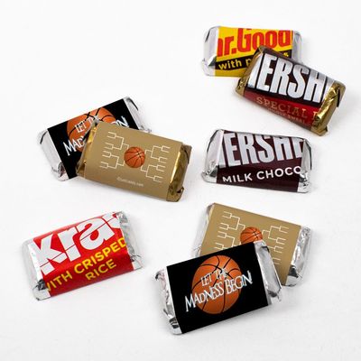 102ct Basketball Party Favors Chocolate Miniatures Let the Madness Begin (102 Count) - Gold - Candy Included