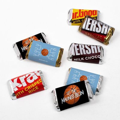 102ct Basketball Party Favors Chocolate Miniatures Let the Madness Begin (102 Count) - Light Blue - Candy Included