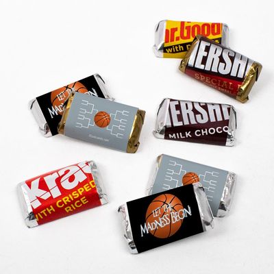 102ct Basketball Party Favors Chocolate Miniatures Let the Madness Begin (102 Count) - Silver - Candy Included
