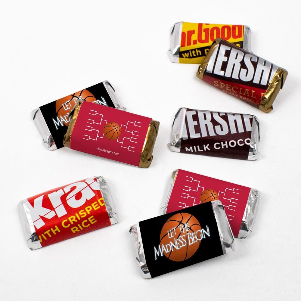 102ct Basketball Party Favors Chocolate Miniatures Let the Madness Begin (102 Count) - Red - Candy Included