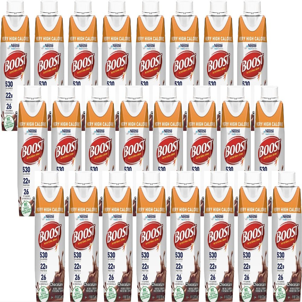 Boost Very High Calorie Nutritional Drink Very Vanilla, Made with Natural Chocolate Flavor & No Artificial Flavors, Colors & Sweeteners, 8 FL OZ (Pack of 24)