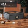 CASE ELEGANCE MAG Cigar Humidor, Easy humidification System, Accurate Digital Hygrometer, Carbon Fiber, Magnetic Seal, for 20-30 Cigars view 2