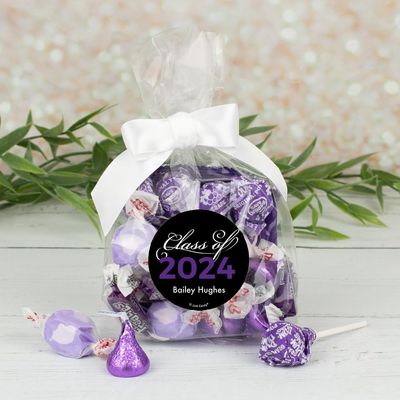 12ct Personalized Graduation Candy Purple Goodie Bag Party Favors by Just Candy (12 Pack) Class of 2024